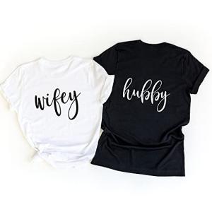 Pink Positive Hubby Wifey T-Shirt | Bride Groom Shirts | Honeymoon Shirts | Couple's Shirts | Wedding Party Shirts White