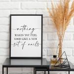 Violet Grace Nothing Makes You Feel Good Like A New Set Of Nails Print - Nail Salon, Beauty Salon Wall Art - A5 A4 A3 Unframed Black And White Typography Print Picture Poster Home Décor