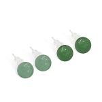 Jade Earrings Studs,6mm Light Green Jade Earrings for Women,925 Sterling Silver Stud Earrings Jade Jewellery Good Luck Earrings Gift for Birthday Anniversary