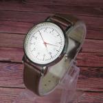 Kanji Japanese numerals design wristwatch - Black/Brown strap (Black)