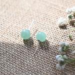 Jade Earrings Studs,6mm Light Green Jade Earrings for Women,925 Sterling Silver Stud Earrings Jade Jewellery Good Luck Earrings Gift for Birthday Anniversary