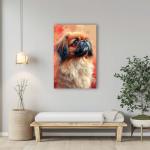Pekingese Painted Illustration Canvas Art Print - Canine Portrait, Dog Lover Gift, Vibrant Decor, Home Artwork, Pet Enthusiast, Collectible