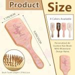 Personalized Rhinestone Name Hair Brush, Custom Wood Bamboo Hair Brush for Women Men and Kids Make Thin Long Curly Hair Health and Massage Scalp for Wedding, Bridesmaid, Birthday, Mother's Day, Friend