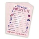 Marriage Bucket List - Words Of Wisdom - Hen Night Party Game - Wedding Game