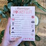 Marriage Bucket List - Words Of Wisdom - Hen Night Party Game - Wedding Game