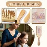 Personalized Rhinestone Name Hair Brush, Custom Wood Bamboo Hair Brush for Women Men and Kids Make Thin Long Curly Hair Health and Massage Scalp for Wedding, Bridesmaid, Birthday, Mother's Day, Friend