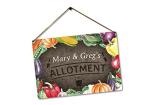 Personalised Allotment METAL Plaque Sign. Outdoor Garden Flowers Summer House Gift. Community Herb Watercolour Country Cottage Vegetable (A5 (197mm x 141mm))