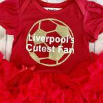 Baby Girl's Liverpool's Cutest Fan Football Red Tutu Romper with Headband, Newborn Baby Football Kit (0-3 Months)
