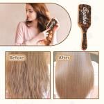 Personalized Rhinestone Name Hair Brush, Custom Wood Bamboo Hair Brush for Women Men and Kids Make Thin Long Curly Hair Health and Massage Scalp for Wedding, Bridesmaid, Birthday, Mother's Day, Friend