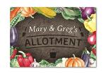 Personalised Allotment METAL Plaque Sign. Outdoor Garden Flowers Summer House Gift. Community Herb Watercolour Country Cottage Vegetable (A5 (197mm x 141mm))