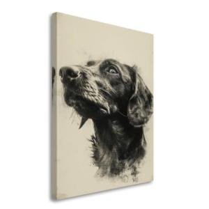 Dachshund (Wire Haired) Painted Illustration Canvas Art Print – Canine Portraiture, Vintage Style, Dog Lovers' Decor, Wall Art, Collectible