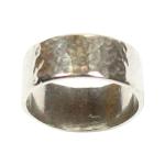 Handmade Chunky Hammered Wide 8mm Solid Silver 925 Band Ring Hallmarked