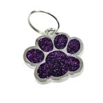Personalised Pet Paw ID Tags Dog ID/Cat ID Bling Tag Name ENGRAVING (Black)