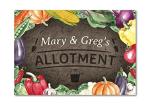 Personalised Allotment METAL Plaque Sign. Outdoor Garden Flowers Summer House Gift. Community Herb Watercolour Country Cottage Vegetable (A5 (197mm x 141mm))