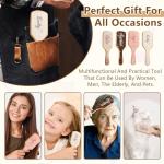 Personalized Rhinestone Name Hair Brush, Custom Wood Bamboo Hair Brush for Women Men and Kids Make Thin Long Curly Hair Health and Massage Scalp for Wedding, Bridesmaid, Birthday, Mother's Day, Friend