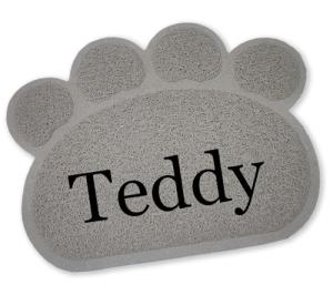 Personalised Non Slip Dog Feeding Mat, Pet Gift (Grey)