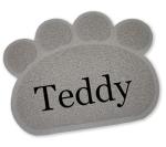 Personalised Non Slip Dog Feeding Mat, Pet Gift (Grey)