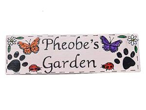 Personalised Butterflies & Paw Prints Wooden Handpainted Garden Sign | Garden | Allotment | Plaque | Playhouse | Gift