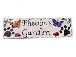 Personalised Butterflies & Paw Prints Wooden Handpainted Garden Sign | Garden | Allotment | Plaque | Playhouse | Gift