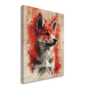 Canaan Dog Painted Illustration Art Print - Vivid, Wildlife, Home Decor, Animal Portrait, Contemporary Style, Collectible