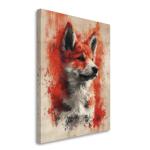 Canaan Dog Painted Illustration Art Print - Vivid, Wildlife, Home Decor, Animal Portrait, Contemporary Style, Collectible