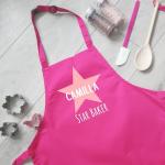 Personalised Children's Star Baker Apron - Custom Name Kids Baking Apron, ages 3-10, Fun Kitchen Cooking Gift