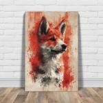 Canaan Dog Painted Illustration Art Print - Vivid, Wildlife, Home Decor, Animal Portrait, Contemporary Style, Collectible