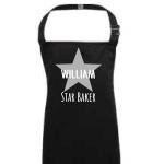 Personalised Children's Star Baker Apron - Custom Name Kids Baking Apron, ages 3-10, Fun Kitchen Cooking Gift
