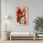 Canaan Dog Painted Illustration Art Print - Vivid, Wildlife, Home Decor, Animal Portrait, Contemporary Style, Collectible