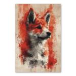 Canaan Dog Painted Illustration Art Print - Vivid, Wildlife, Home Decor, Animal Portrait, Contemporary Style, Collectible