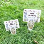 Pomchick | Personalised Easter Bunny Stop Here Sign Custom Name Garden Stake Egg Hunt