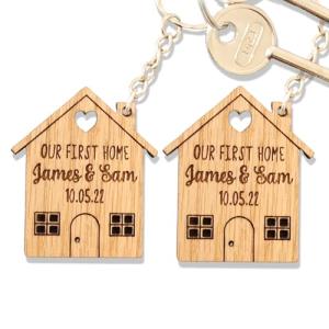 2x Personalised Our First Home Keyring, New Home 2025 Key Chain Gifts For Couples, First Home Gift, First Time Buyer, Housewarming Gift, New Homeowner, House Warming Present,Buying A House Together