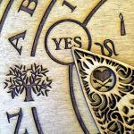 Wooden Ouija Board and Planchette - Circular Spirit Board Talking Board Halloween Party Game
