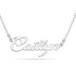 ZNA Jewels Personalised Name Necklace for Women - Customised Sterling Silver Dainty Heart Pendant, Elegant Jewellery Ideal for Birthday, Gifts for Women, Girls & Teens (925 Sterling Silver)