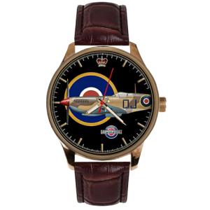 Supermarine Spitfire Fighter Aircraft RAF Roundel Concept Art Solid Brass WW-II Collectible Aviation Art Watch