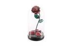 Forging Art Bcn® Hand Forged Enchanted Rose in Beauty and the Beast Glass Dome - Gift of Valentine's Day, Mother's Day, 6th Year Wedding Anniversary (Red/Green)