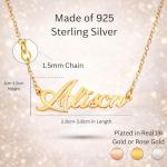 ZNA Jewels Personalised Name Necklace for Women - Customised Sterling Silver Dainty Heart Pendant, Elegant Jewellery Ideal for Birthday, Gifts for Women, Girls & Teens (925 Sterling Silver)