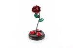 Forging Art Bcn® Hand Forged Enchanted Rose in Beauty and the Beast Glass Dome - Gift of Valentine's Day, Mother's Day, 6th Year Wedding Anniversary (Red/Green)