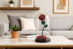 Forging Art Bcn® Hand Forged Enchanted Rose in Beauty and the Beast Glass Dome - Gift of Valentine's Day, Mother's Day, 6th Year Wedding Anniversary (Red/Green)