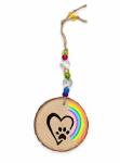 Rainbow Bridge Pet Memorial Suncatcher – Hand-Painted “Paw Print on My Heart” Keepsake – Pet Loss Sympathy Gift for Dog or Cat Lovers – Handmade in the UK by Heather