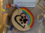 Rainbow Bridge Pet Memorial Suncatcher – Hand-Painted “Paw Print on My Heart” Keepsake – Pet Loss Sympathy Gift for Dog or Cat Lovers – Handmade in the UK by Heather