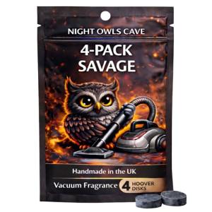 Handmade Scented Hoover Discs - Elevate Your Vacuum Game with Fresh, Long-Lasting Fragrances | 4 Pack, 30MM | Extra Strength Vacuum Disc Fresheners (Savage)