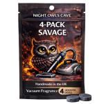 Handmade Scented Hoover Discs - Elevate Your Vacuum Game with Fresh, Long-Lasting Fragrances | 4 Pack, 30MM | Extra Strength Vacuum Disc Fresheners (Savage)