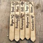 Set of 10 Herb Plant Markers Sticks - Garden plant identifier stakes