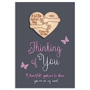 Sympathy Card Gift with Pocket Hug Keepsake – Thinking of You Bereavement Card – Condolence Gift for Loss of Mum, Dad, Husband, Wife – Small Grief Token - Pick Me Up