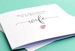 Happy Anniversary to my Beautiful Wife Card, Handmade Red Love Heart Wedding Anniversary Card for Wife