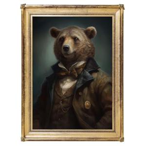 Bear Art Print, Animal Wall Decor Poster, Home Decor, Vintage Art, Wall Art (A3 (Unframed))