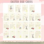 Easter egg hunt clue cards | bunny rabbit Easter treasure hunt | 22 egg hunt for Easter clues | Easter games | Easter ideas cards gift idea (Easter egg hunt cards)