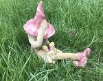 Shy fairy garden figurine, ceramic pixie plant pot ornament