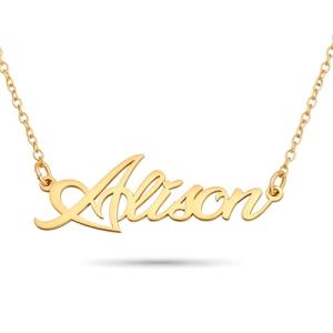 ZNA Jewels Personalised Name Necklace for Women - Customised Sterling Silver Dainty Heart Pendant, Elegant Jewellery Ideal for Birthday, Gifts for Women, Girls & Teens (18K Gold)